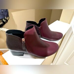 Abeo Burgundy Ankle Boots